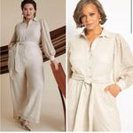 Eloquii  Sequin Button Front Belted Jumpsuit Photo 2