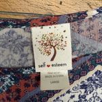 Self Esteem  Womans Blouse Sz L Boho Peasant Lightweight Sleeves With Cutout Crop Photo 1