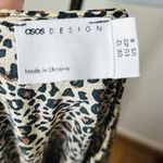 ASOS Leopard Long Sleeve Tiered Smock Mini Dress Black Size 8 Photo 3