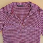 ZARA NWOT Houndstooth Checkered Polo Cropped Shirt Photo 1