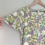 Kate Spade NWT Kate Quinn Women’s Floral Short Sleeve Top in Green Purple White Size XS Photo 4
