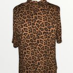 Michael Kors Leopard Short Sleeve Knit Top Spense Black Ribbed Knit Long Vest L Size L Photo 3