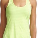 Athleta Neon Lime Green Ribbed Striped Racerback Workout Tank Top Photo 0