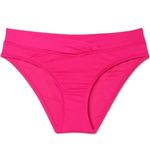 Kona Sol  Rose Pink Shirred Hipster Medium Coverage Bikini Bottom Photo 4