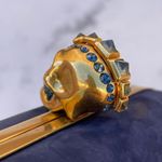 Alexander McQueen navy suede Nautical Crystal-embellished Skull Box Clutch Photo 12