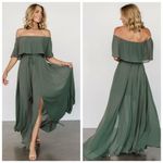 Baltic Born  Victoria Off Shoulder Dark Sage Maxi Dress Photo 0
