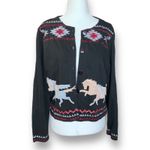 Parsley & Sage Horse Embroidered Southwestern Cotton Cardigan Top Small Black Photo 3
