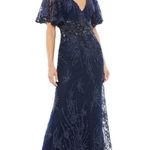 Mac Duggal  67493 Womens Blue VINTAGE FLUTTER SLEEVE EVENING GOWN Dress Photo 0