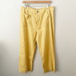 Anthropologie MAEVE x | The Colette Wide-Leg Pants Linen Viscose Yellow | 32p Photo 2