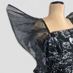 Disney Vintage NYC Cheshire Cat Blouse Black White Medium Photo 3