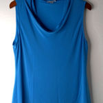 Tahari  Larry Levine XL Workwear Sleeveless Cowl Soft Shell in Turquoise Blue Photo 0