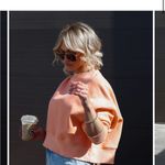 VICI Peach Crewneck Sweatshirt Relaxed Fit Cropped Casual Everyday Photo 2