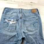 American Eagle Jeans Tomgirl Tapered Destroyed Blue Denim Button Size 4R EUC Photo 9