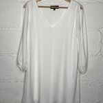 Lulus Women's White Shifting Dears Long Sleeve Mini Dress Size Medium Photo 1