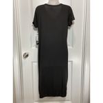 NWT 32 Degrees Cool Black V Neck Short Sleeve T Shirt Dress Midi Size Medium Photo 1