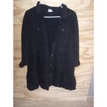 By Together 2/$10 Black Denim Overcoat Tiered Large Photo 1