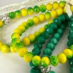 Amrita Singh green and yellow stretchy bracelet bundle Photo 2