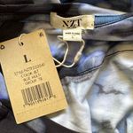 Nic+Zoe NZT Blurred Floral Long Sleeve Puff Shoulder Knit Tee Blue NWT Large Photo 10