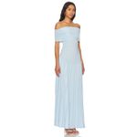 LIONESS  Field Of Dreams Light Soft Blue Stretch Off Shoulder Glam Maxi Dress XS Photo 6