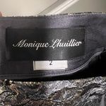 Monique Lhuillier  Silver & Gold Brocade Floral Pencil Skirt Size 2 Photo 2