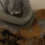 ZARA Men's Gray and Brown Turtleneck Sweater Photo 3