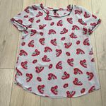 Ann Taylor Women’s Gray Short Sleeve Floral Blouse Sz Small Photo 0