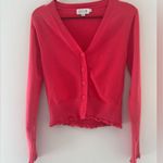 Molly Bracken  BUTTONED V-NECK CARDIGAN WITH SCALLOPED EDGING XS Photo 2