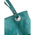 Fossil  Vintage Womens Green Leather Shoulder Bag Purse Photo 3