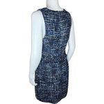 Julie Brown NYC Sleeveless Dress Lori Blue Oxford Tweed Fringe Metallic Size 8 Photo 4
