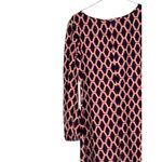 Jude Connally Women's Shift Dress Geometric Honeycomb Print Stretchy‎ Red Medium Photo 8