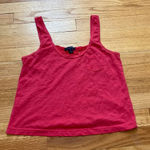 American Eagle ‎ Hot Pink Lace Back Crop Tank Top Chest Pocket Photo 1