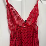 Elegant Red Black Lace Heart Babydoll Pajama Lingerie Size Large Photo 5