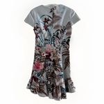Amanda Uprichard Womens Dress Floral Sheath Panelled Ruffled Light Blue S Photo 3