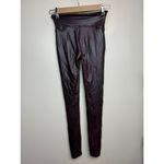 Spanx Ready to Wow Faux Leather Leggings High Rise Wine Sz. S Photo 3