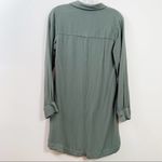 A New Day  Army Green Long Sleeve Shirt Dress Photo 3