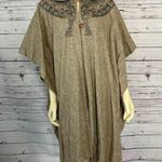 Vintage 1990's Wool Blanket poncho with button closing & fringe medium to large Gray Size undefined Photo 0