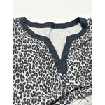 Charter Club Women's Leopard Print Split Neck 3/4 Sleeve Top Black Size Large Photo 8