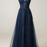 Prom Dress Blue Size M Photo 0