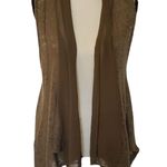 John Paul Richard Crochet Women Vest Sz S Y2K Boho Festival Knit Chiffon Olive Green Photo 0