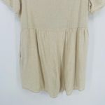 Wishlist Apparel Linen Blend Button Front Romper Shorts Beige Size L Tan Size L Photo 9