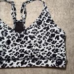 Zyia Active Animal Print‎ Grid Mesh Racerback Sports Bra Size Medium Black Photo 1