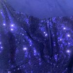 Blue Sequin Prom Dress Photo 5