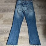 Mother The Insider Crop Step Fray Jeans in Reckless On A Shiny White Vespa Blue Size 24 Photo 3