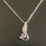 Purple crystal angel wing necklace Photo 3