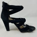 Raye  Revolve Nat Black Suede Knotted Heels Strappy‎ Knot EU 39.5 Fits US 8.5 Photo 11
