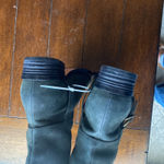 Cole Haan  Nike Air charcoal Black Leather Boots mid calf gold accents size 6.5 Photo 6