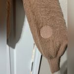 Elie Tahari  Tan Fuzzy Polka Dot Turtleneck Sweater Photo 3