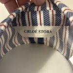 Chloe Stora Cotton Striped Women's Blazer, Size 38 Blue Photo 2