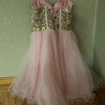 Dave and Johnny Pink tulle fit & flare dress Photo 4