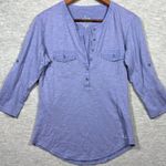 Kühl Womens Shirt M 3/4‎ Sleeve Button Henley Blue Lavender Size M Photo 0